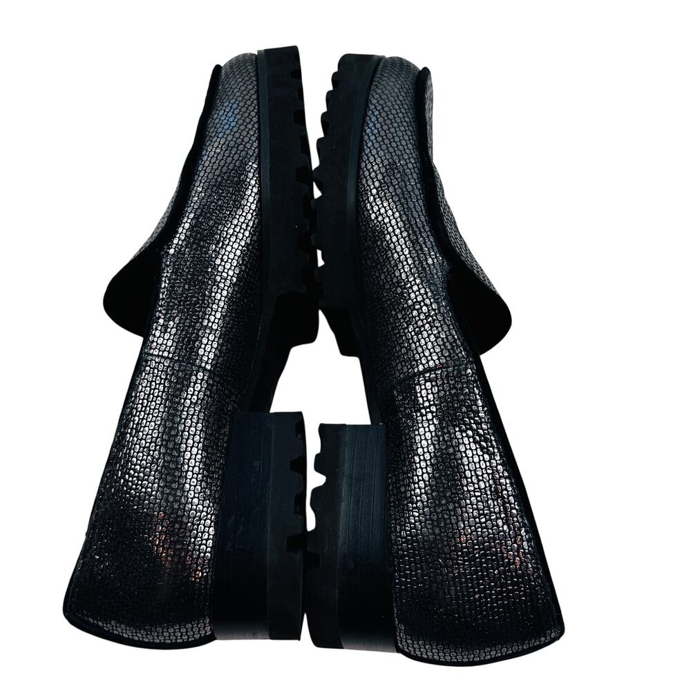 Donald Pliner Elen Metallic Gunmetal Textured Slip-on Comfort Loafers Women's 10 - Picture 7 of 11